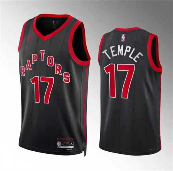 Mens Toronto Raptors #17 Garrett Temple Black Statement Edition Stitched Basketball Jersey Dzhi->->NBA Jersey